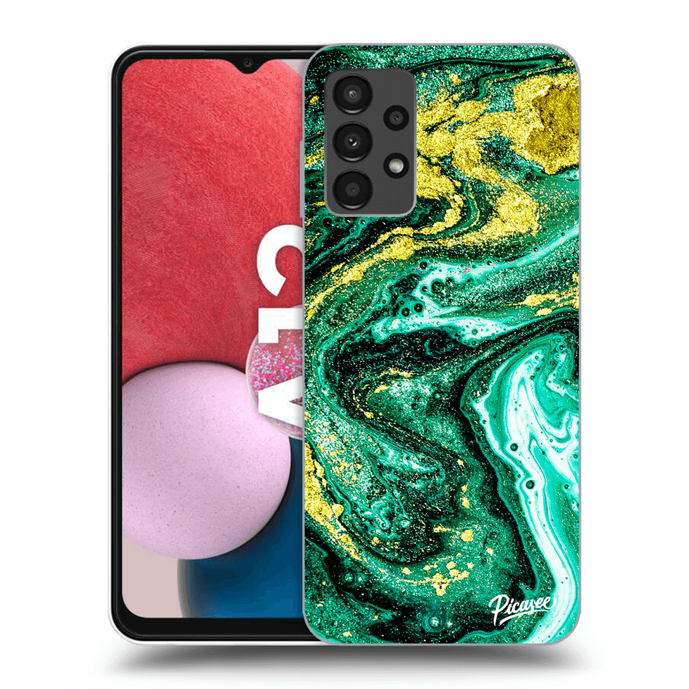 Picasee silikónový prehľadný obal pre Samsung Galaxy A13 4G A135 - Green Gold