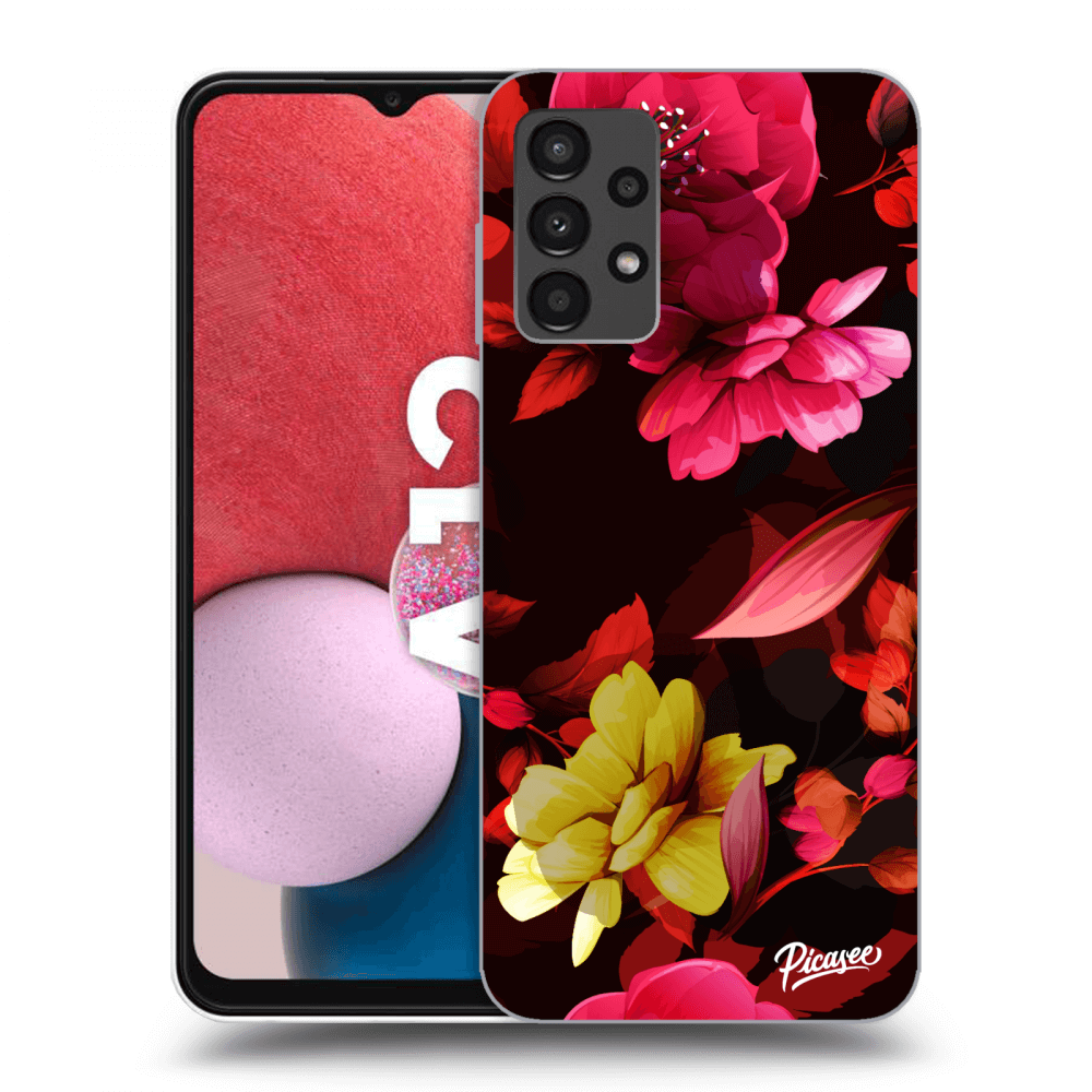 Picasee silikónový prehľadný obal pre Samsung Galaxy A13 4G A135 - Dark Peonny