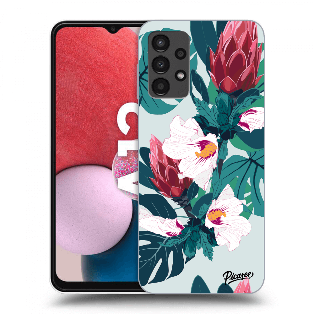 Picasee silikónový čierny obal pre Samsung Galaxy A13 4G A135 - Rhododendron