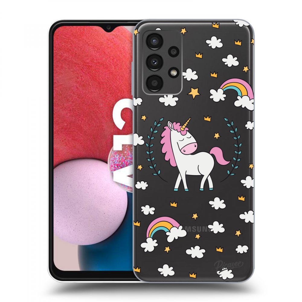 Picasee silikónový prehľadný obal pre Samsung Galaxy A13 4G A135 - Unicorn hviezdne nebo
