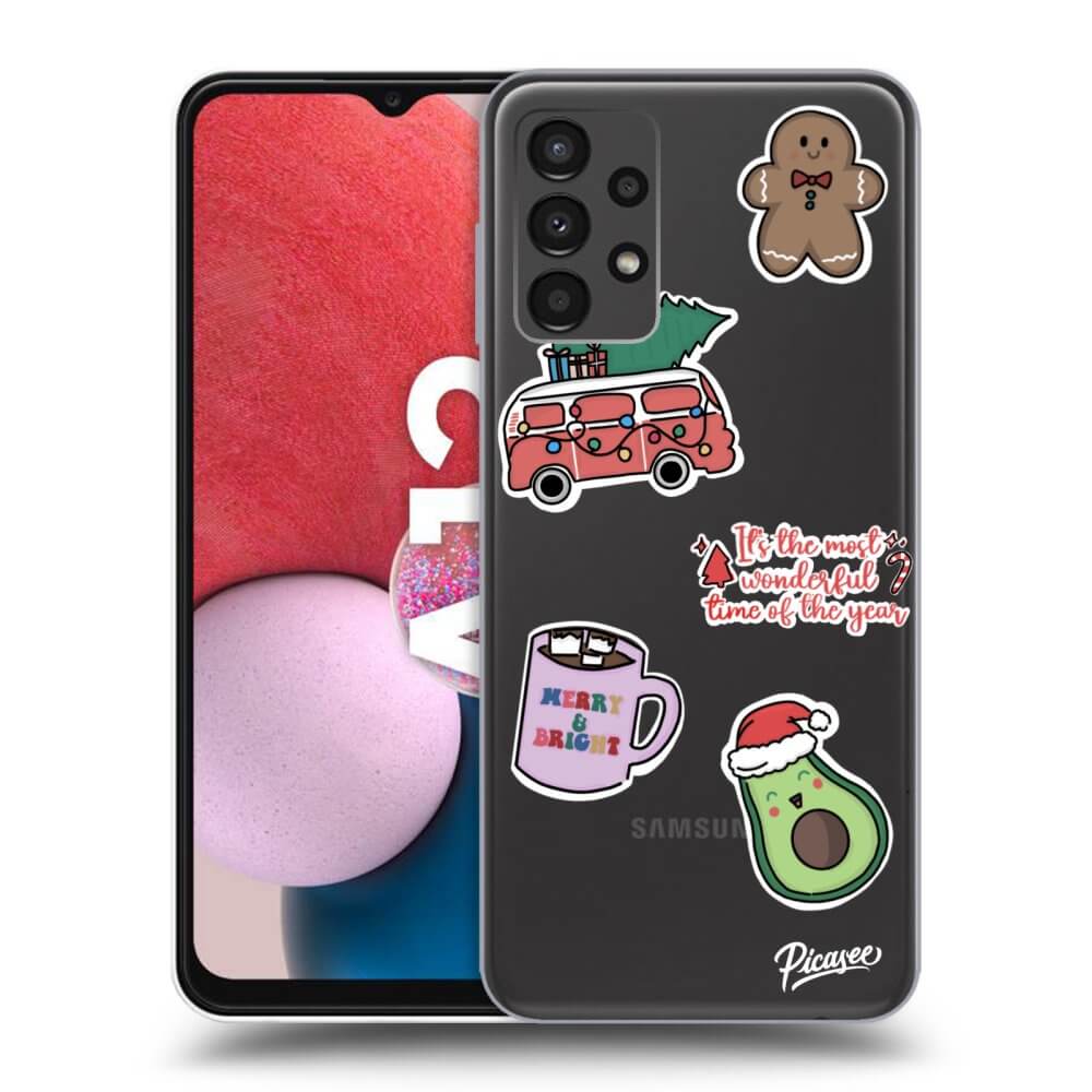 Picasee silikónový prehľadný obal pre Samsung Galaxy A13 4G A135 - Christmas Stickers