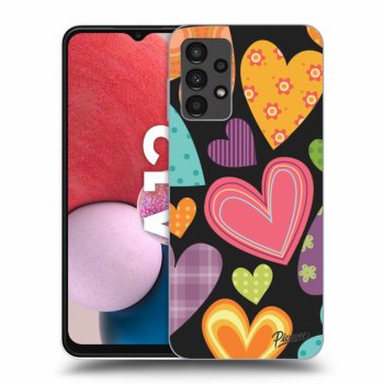 Picasee silikónový čierny obal pre Samsung Galaxy A13 4G A135 - Colored heart