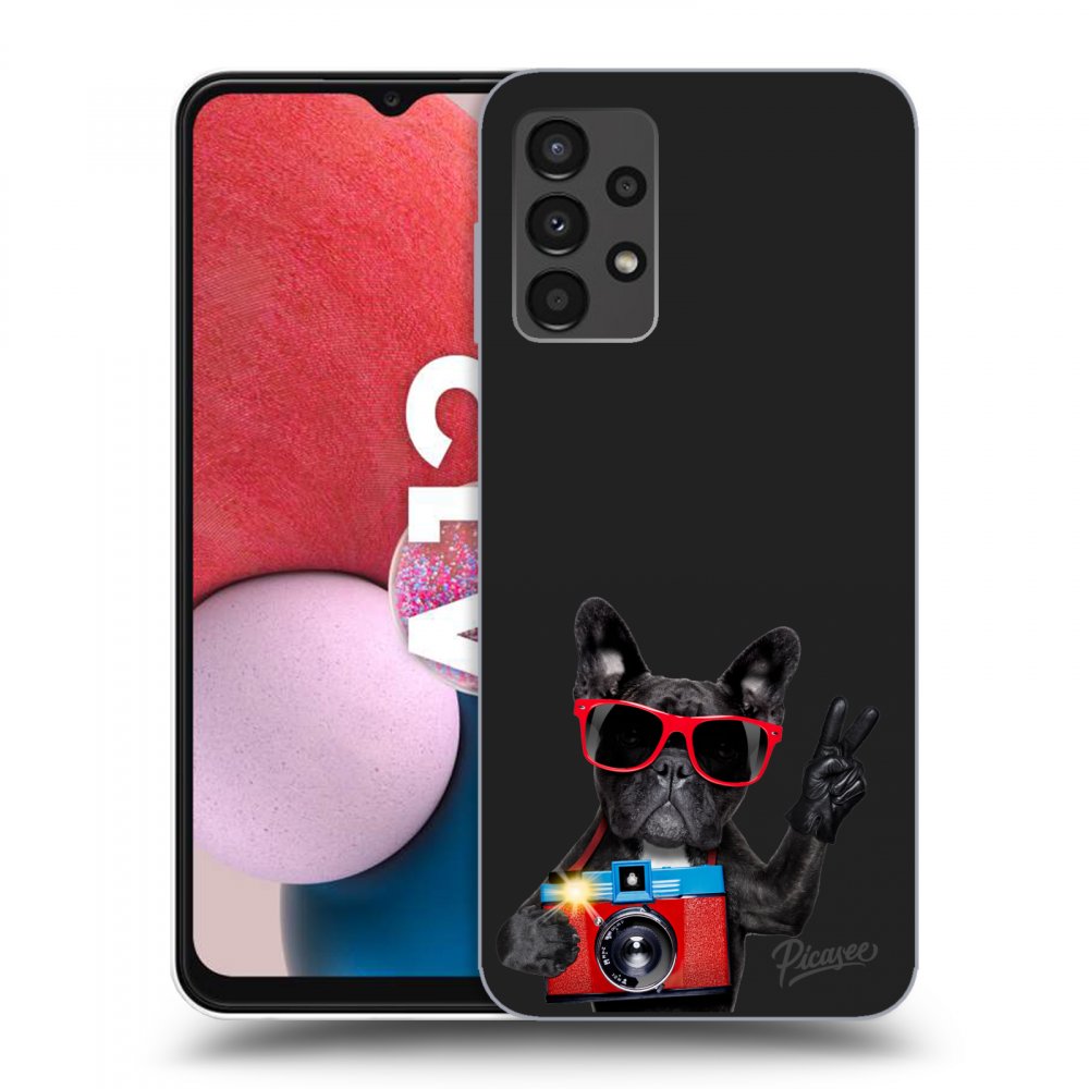 Picasee silikónový čierny obal pre Samsung Galaxy A13 4G A135 - Francúzsky Buldoček