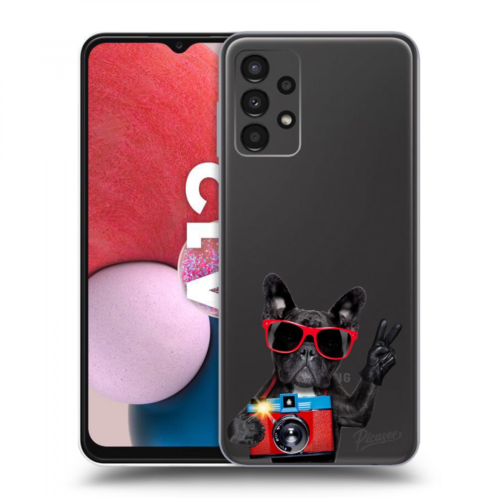 Picasee silikónový prehľadný obal pre Samsung Galaxy A13 4G A135 - Francúzsky Buldoček