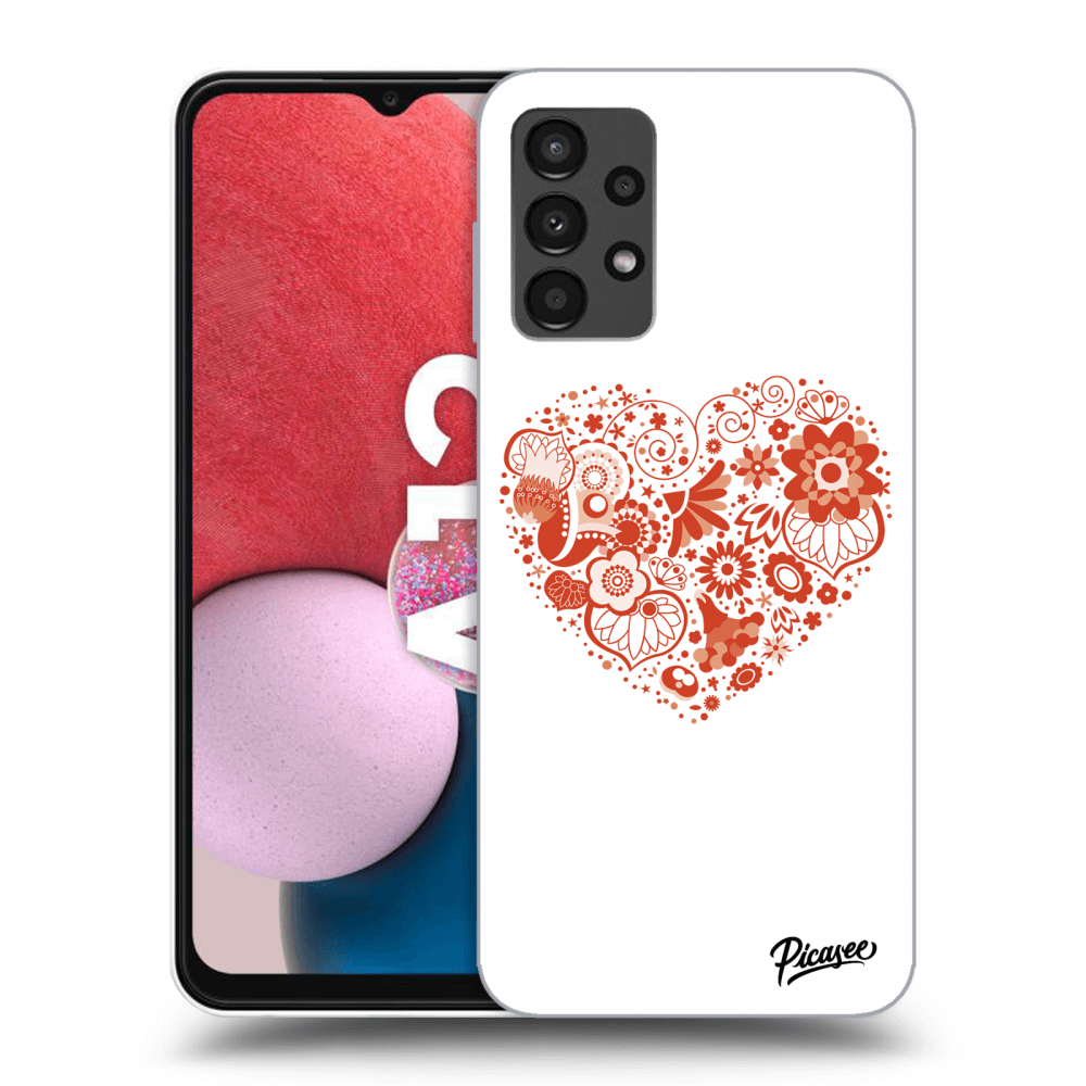 Picasee silikónový prehľadný obal pre Samsung Galaxy A13 4G A135 - Veľké srdce