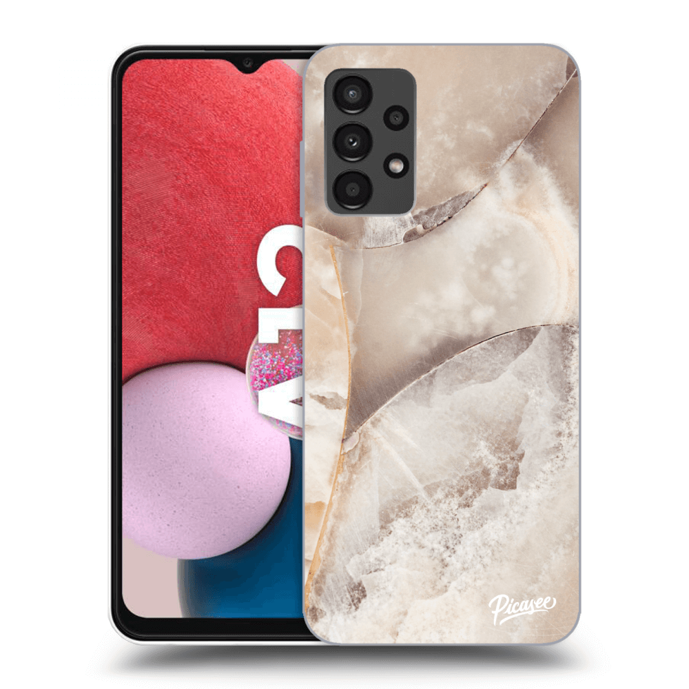 Picasee silikónový prehľadný obal pre Samsung Galaxy A13 4G A135 - Cream marble