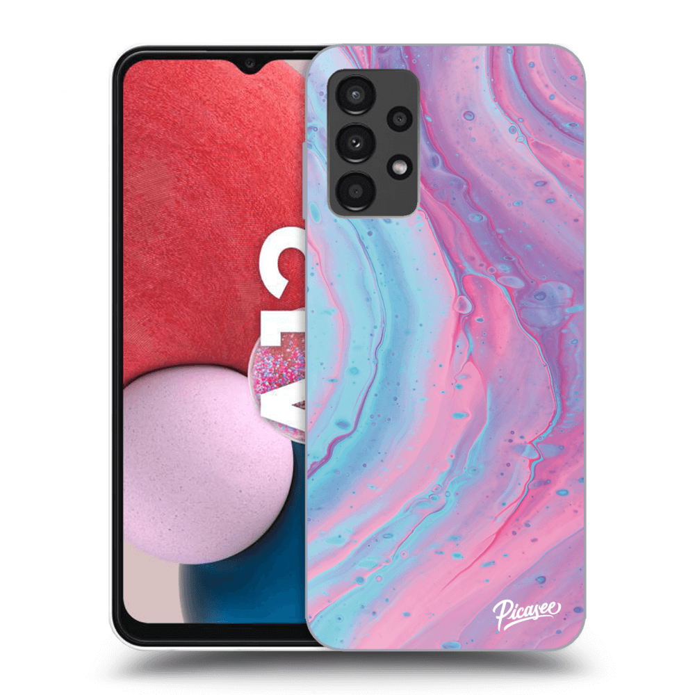 Picasee silikónový prehľadný obal pre Samsung Galaxy A13 4G A135 - Pink liquid