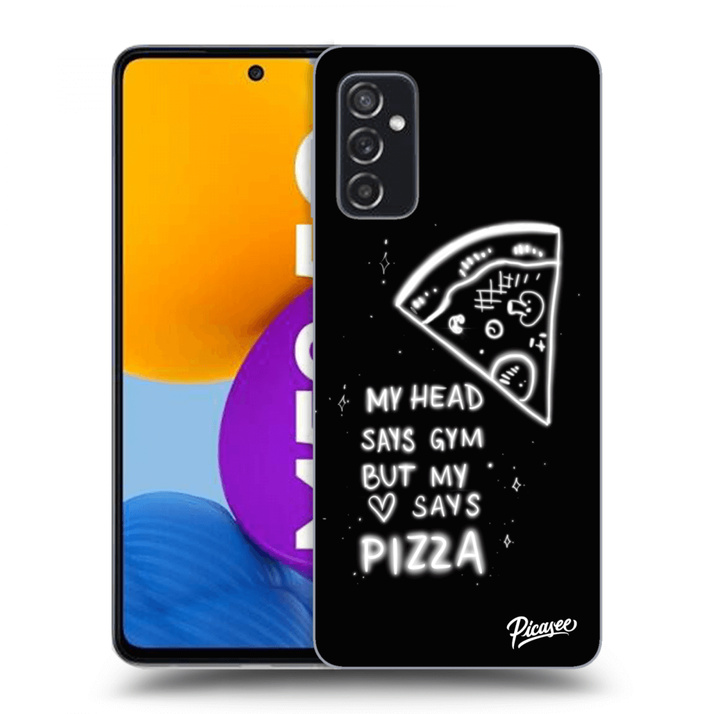 Picasee silikónový čierny obal pre Samsung Galaxy M52 5G - Pizza