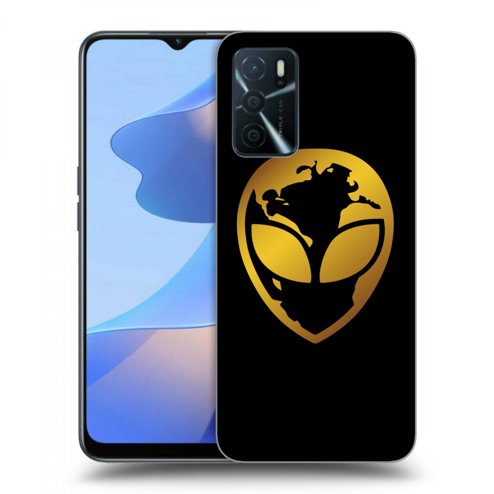 Picasee ULTIMATE CASE pro OPPO A16 - EARTH - Gold Alien 3.0