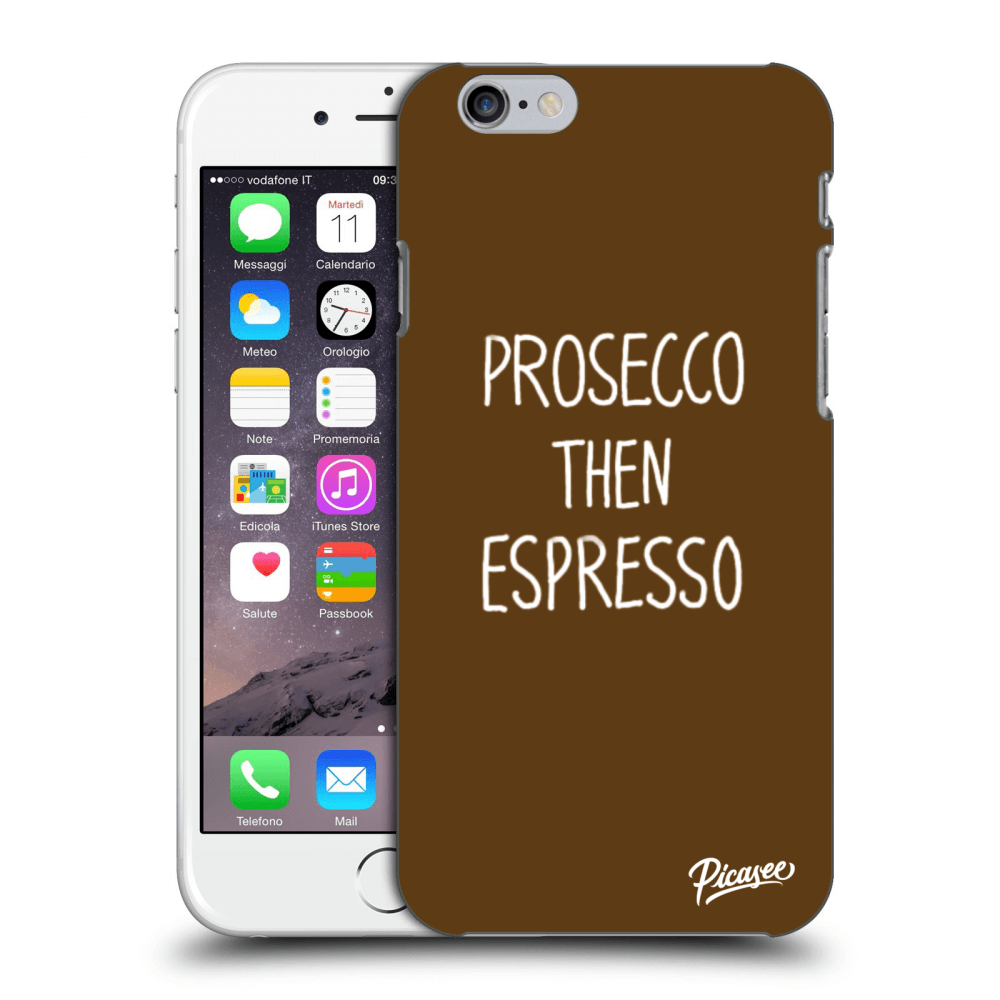 Picasee silikónový čierny obal pre Apple iPhone 6/6S - Prosecco then espresso