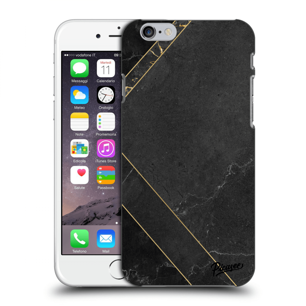 Picasee silikónový prehľadný obal pre Apple iPhone 6/6S - Black tile