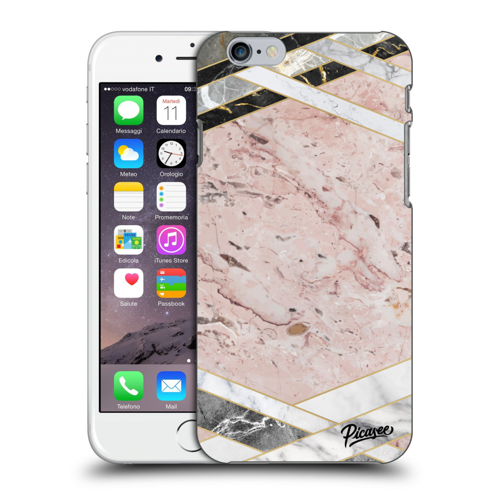 Picasee silikónový prehľadný obal pre Apple iPhone 6/6S - Pink geometry