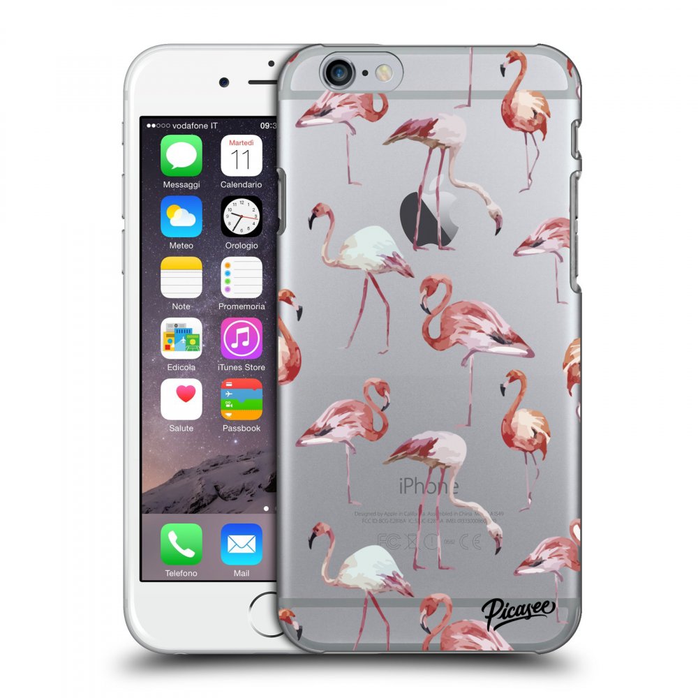 Picasee plastový prehľadný obal pre Apple iPhone 6/6S - Flamingos