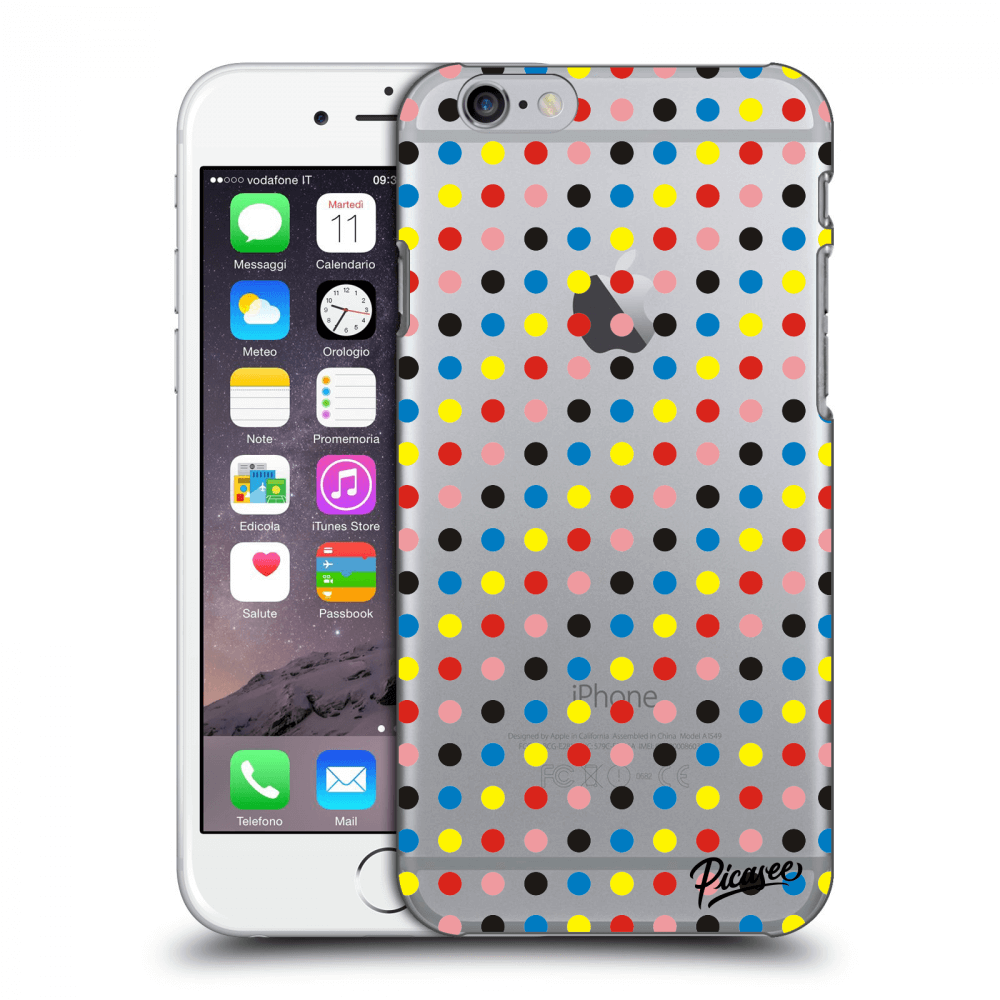 Picasee plastový prehľadný obal pre Apple iPhone 6/6S - Colorful dots