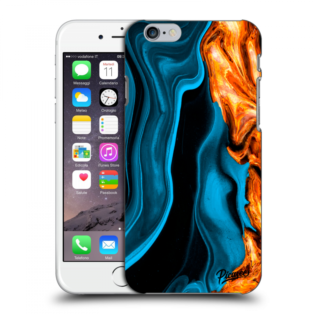 Picasee silikónový prehľadný obal pre Apple iPhone 6/6S - Gold blue
