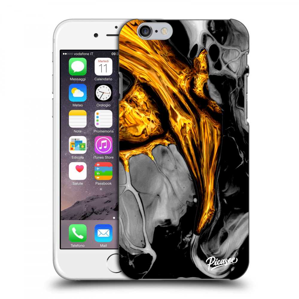 Picasee silikónový prehľadný obal pre Apple iPhone 6/6S - Black Gold