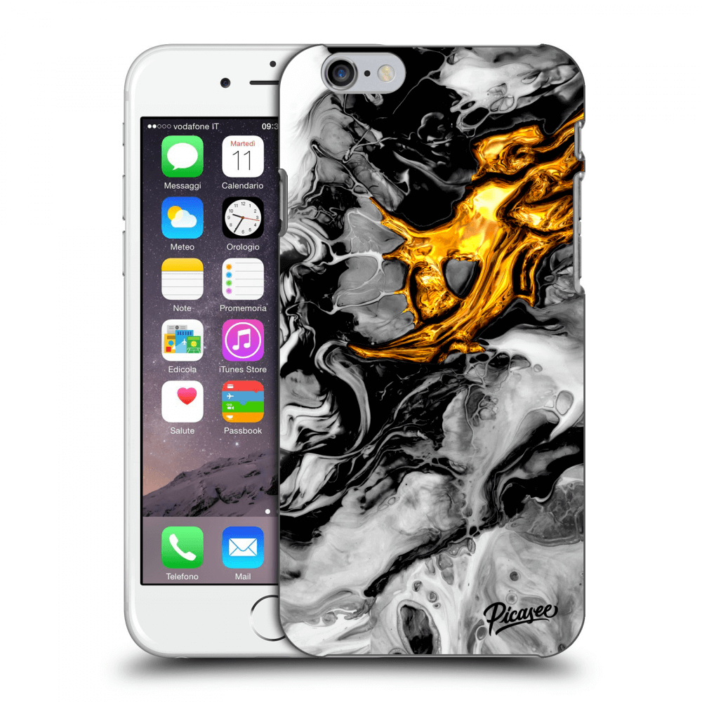 Picasee silikónový prehľadný obal pre Apple iPhone 6/6S - Black Gold 2