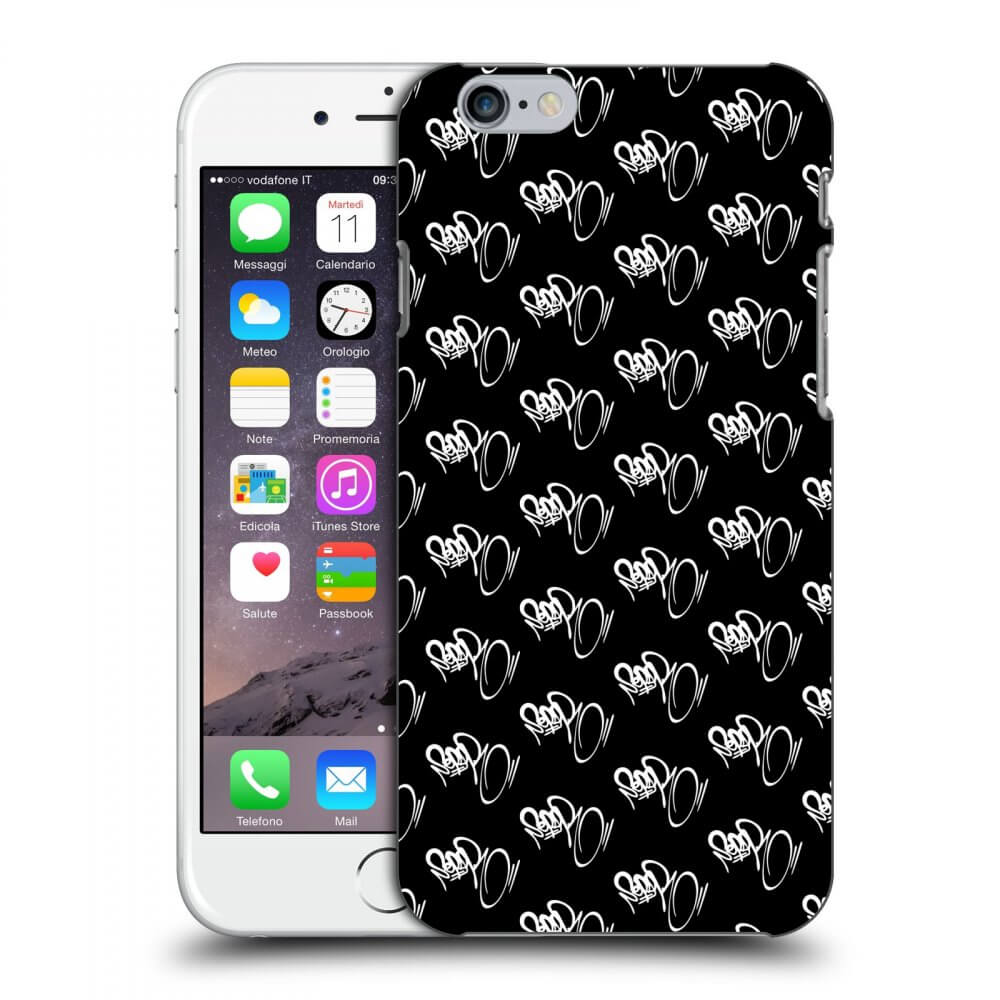 Picasee silikónový čierny obal pre Apple iPhone 6/6S - Separ - White On Black