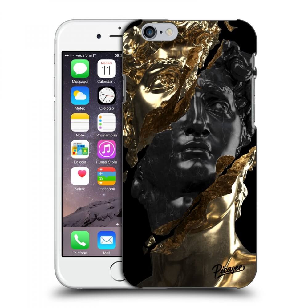 Picasee silikónový čierny obal pre Apple iPhone 6/6S - Gold - Black