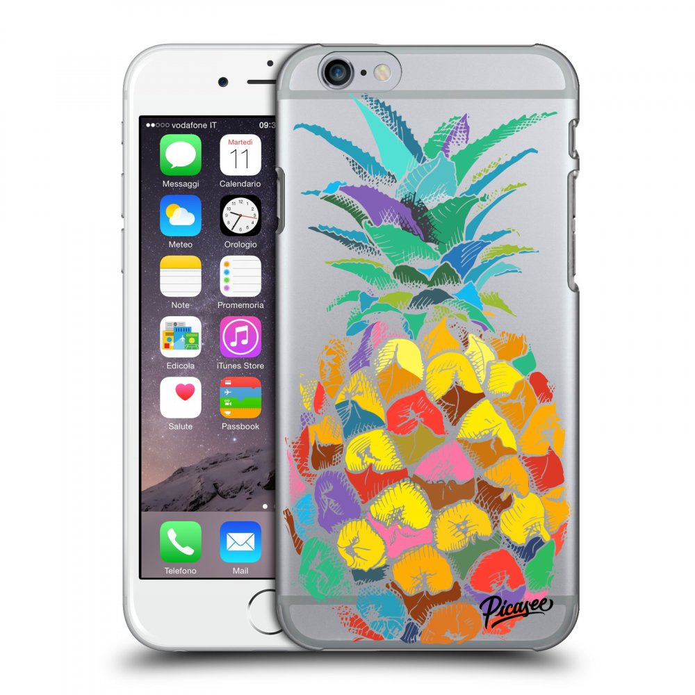 Picasee silikónový prehľadný obal pre Apple iPhone 6/6S - Pineapple