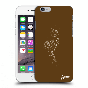 Picasee silikónový prehľadný obal pre Apple iPhone 6/6S - Brown flowers