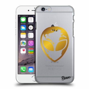Picasee silikónový prehľadný obal pre Apple iPhone 6/6S - EARTH - Gold Alien 3.0