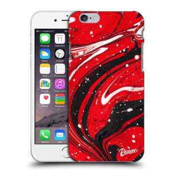 Picasee silikónový prehľadný obal pre Apple iPhone 6/6S - Red black