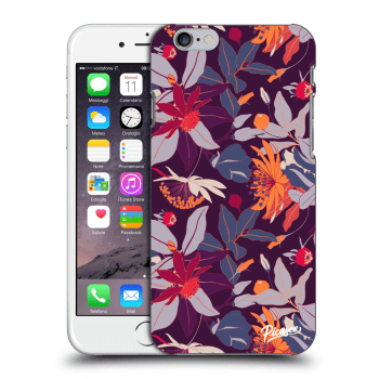 Picasee silikónový prehľadný obal pre Apple iPhone 6/6S - Purple Leaf