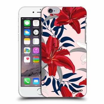 Picasee silikónový prehľadný obal pre Apple iPhone 6/6S - Red Lily