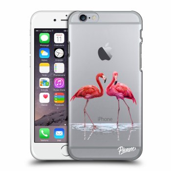 Picasee silikónový prehľadný obal pre Apple iPhone 6/6S - Flamingos couple
