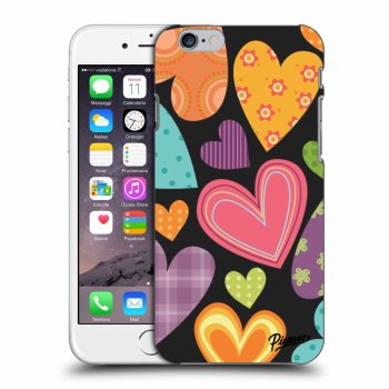 Picasee silikónový čierny obal pre Apple iPhone 6/6S - Colored heart