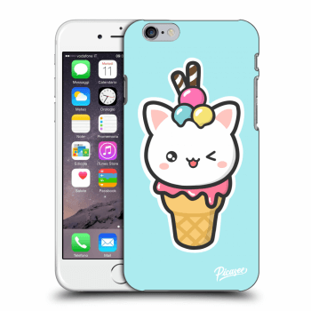 Picasee silikónový prehľadný obal pre Apple iPhone 6/6S - Ice Cream Cat