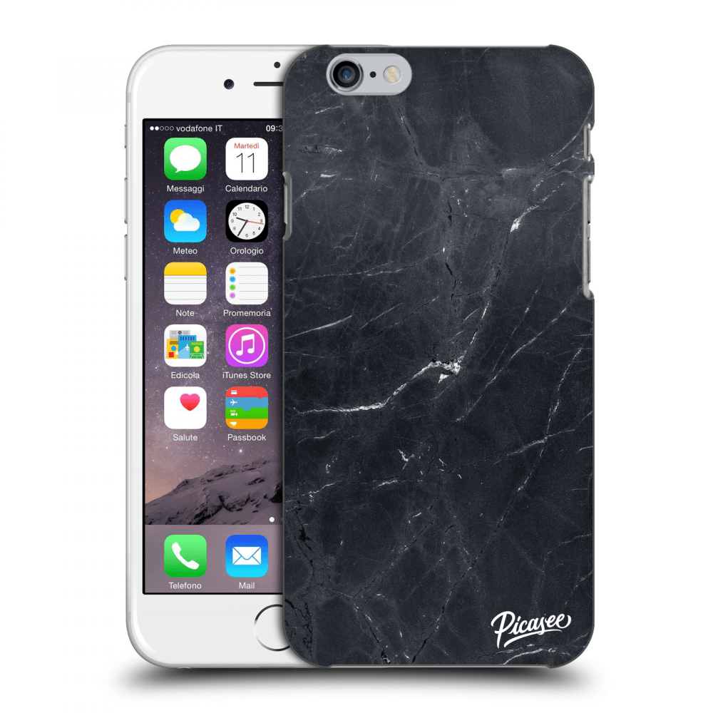 Picasee silikónový prehľadný obal pre Apple iPhone 6/6S - Black marble