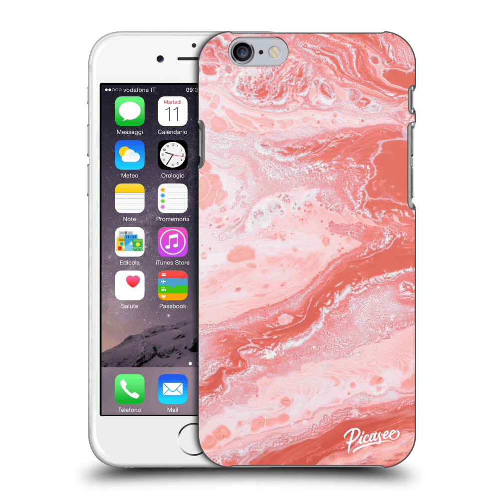 Picasee silikónový prehľadný obal pre Apple iPhone 6/6S - Red liquid