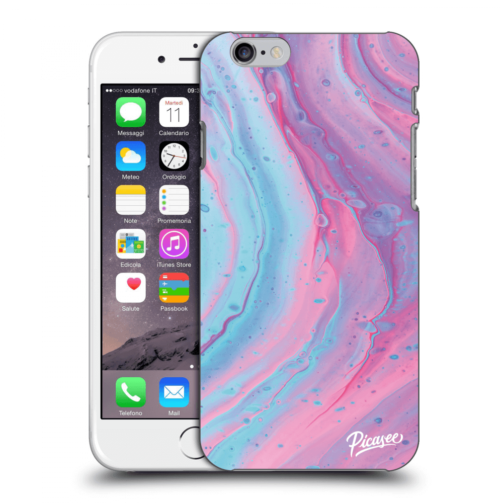 Picasee silikónový prehľadný obal pre Apple iPhone 6/6S - Pink liquid