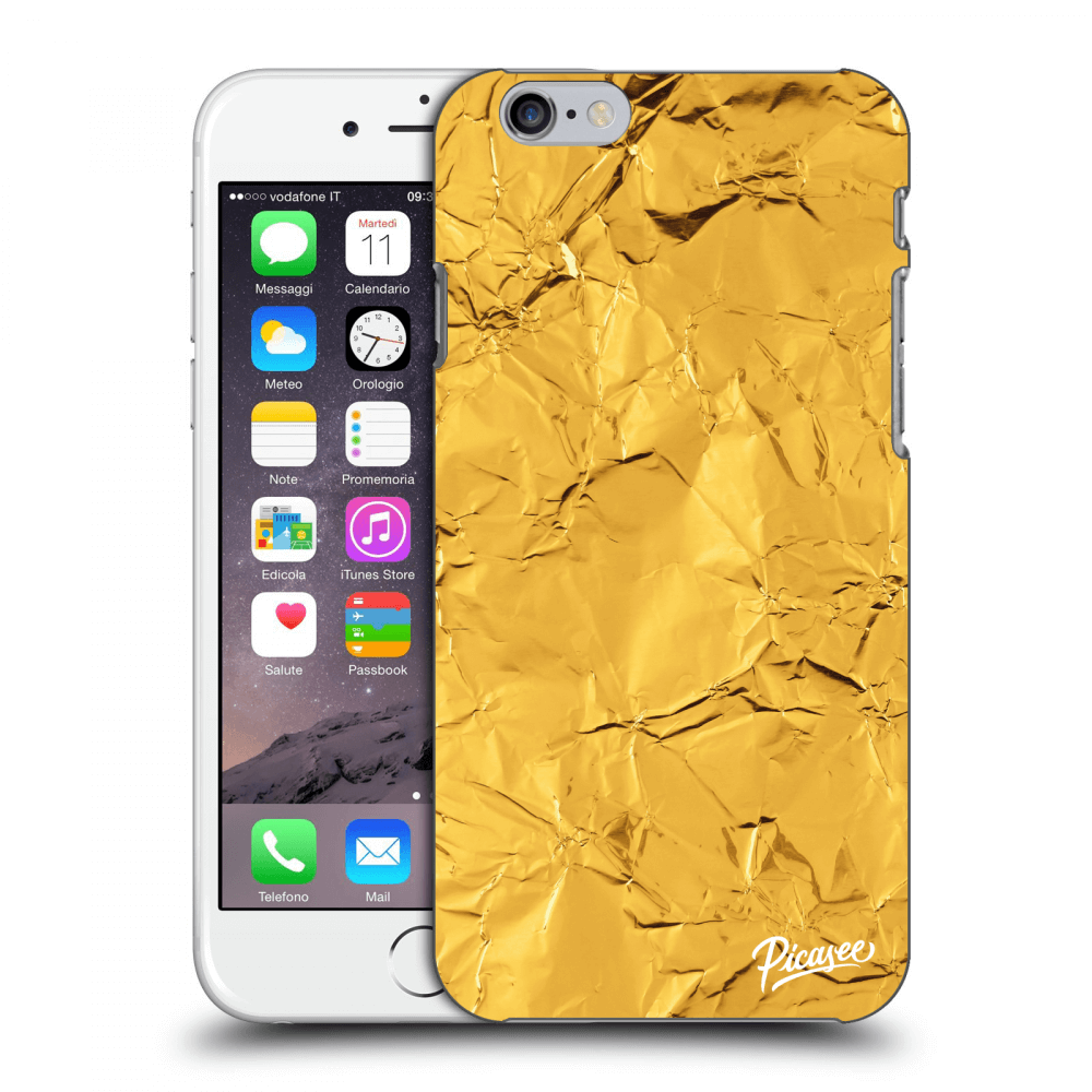Picasee silikónový prehľadný obal pre Apple iPhone 6/6S - Gold