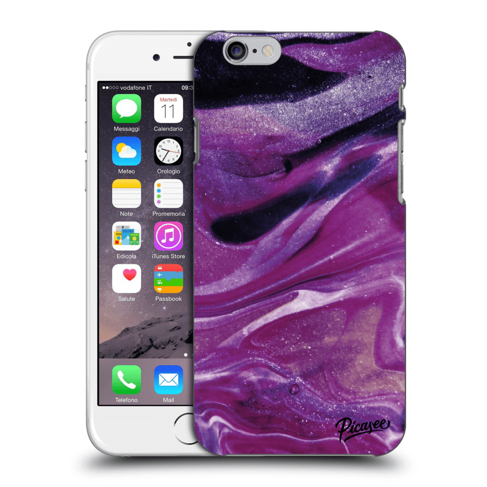 Picasee silikónový prehľadný obal pre Apple iPhone 6/6S - Purple glitter