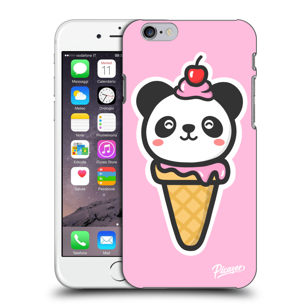 Picasee silikónový prehľadný obal pre Apple iPhone 6/6S - Ice Cream Panda