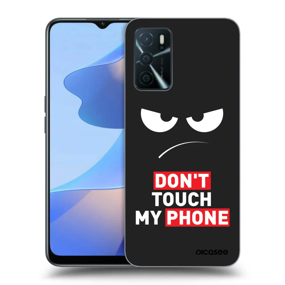Picasee silikónový čierny obal pre OPPO A16s - Angry Eyes - Transparent