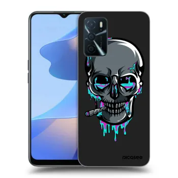 Picasee silikónový čierny obal pre OPPO A16s - EARTH - Lebka 3.0