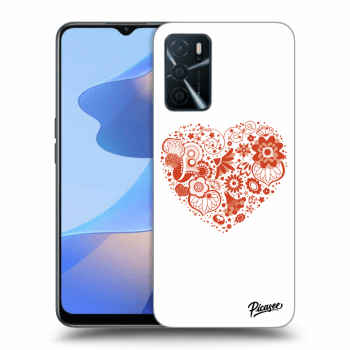 Picasee silikónový čierny obal pre OPPO A16s - Big heart