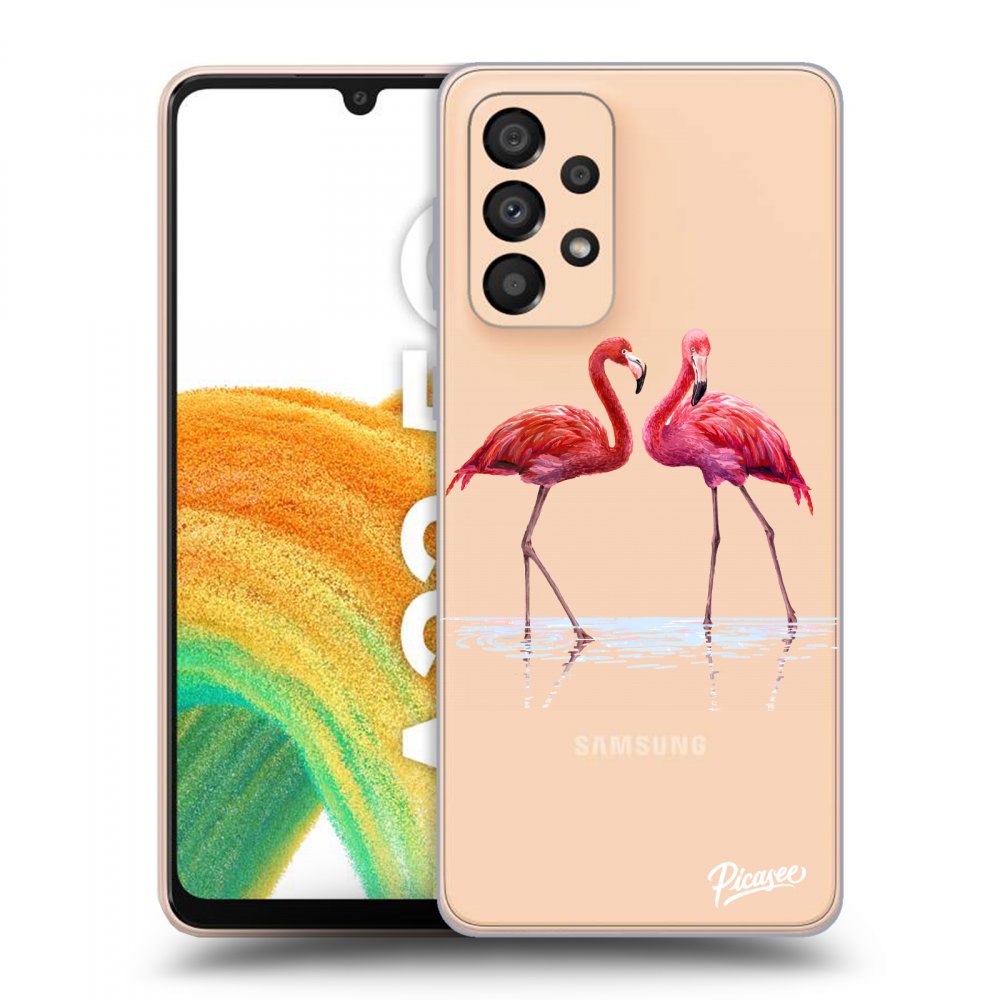 Picasee silikónový prehľadný obal pre Samsung Galaxy A33 5G A336 - Flamingos couple