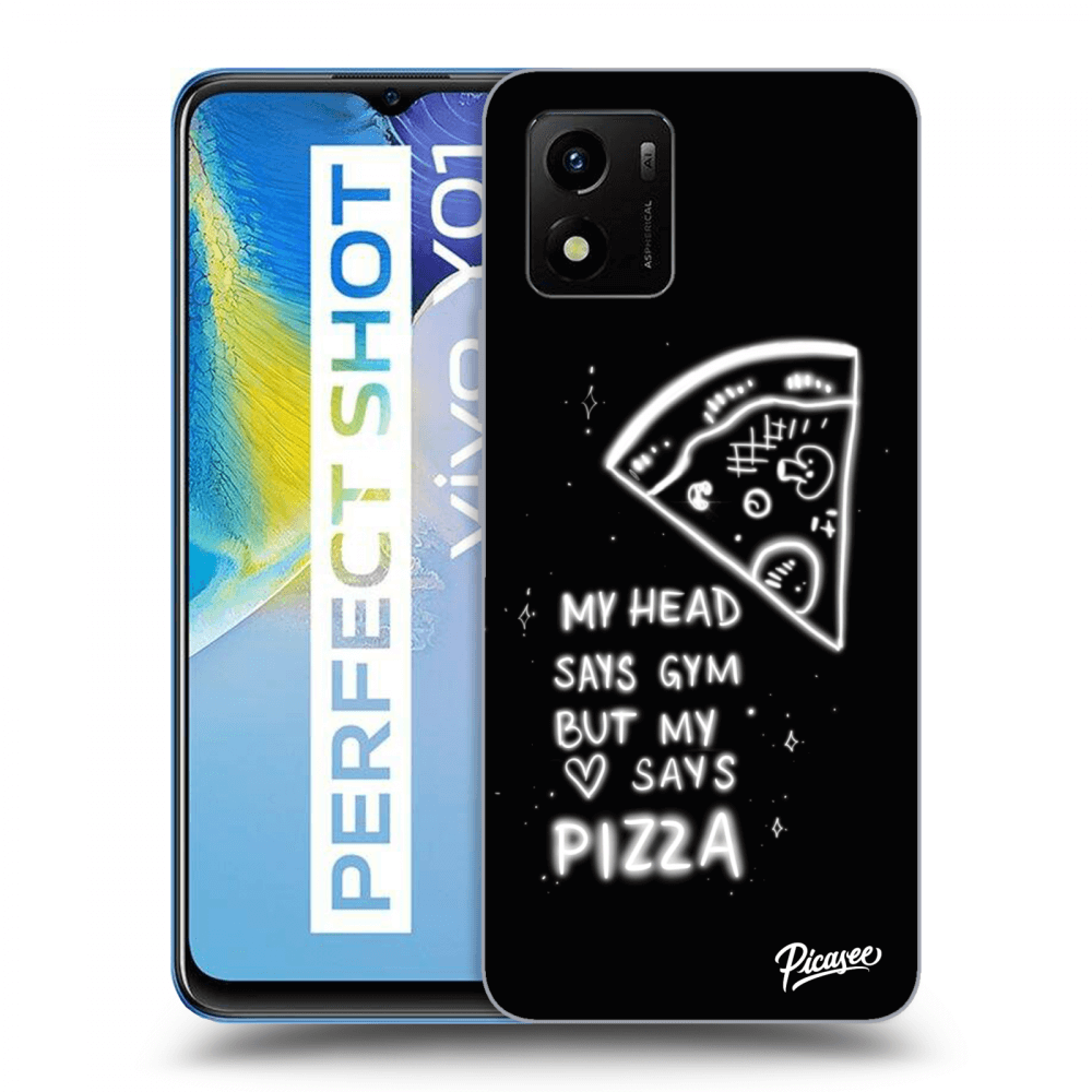 Picasee silikónový čierny obal pre Vivo Y01 - Pizza