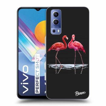 Picasee silikónový čierny obal pre Vivo Y52 5G - Flamingos couple