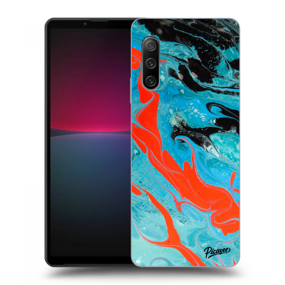 Picasee silikónový čierny obal pre Sony Xperia 10 IV 5G - Blue Magma