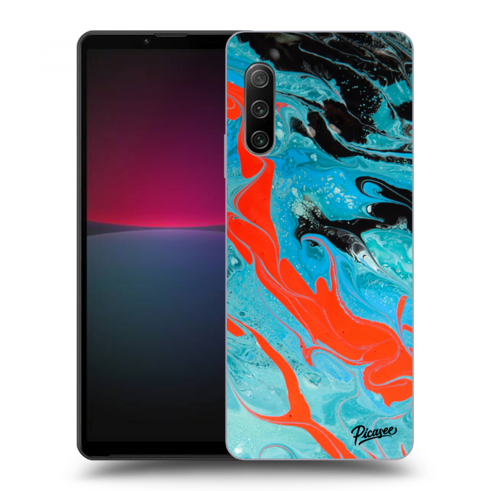 Picasee silikónový prehľadný obal pre Sony Xperia 10 IV 5G - Blue Magma