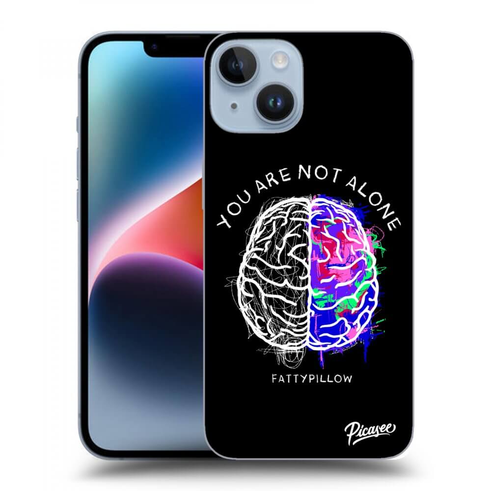 Picasee silikónový prehľadný obal pre Apple iPhone 14 - Brain - White