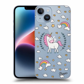 Picasee silikónový prehľadný obal pre Apple iPhone 14 - Unicorn star heaven
