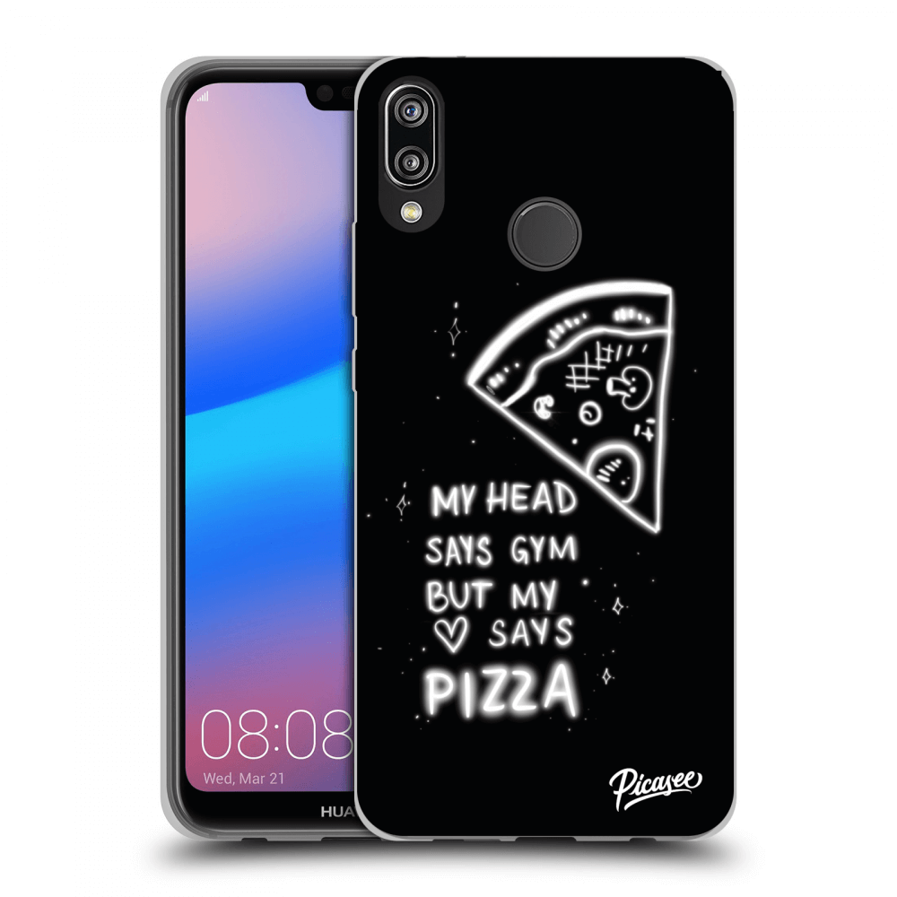 Picasee silikónový čierny obal pre Huawei P20 Lite - Pizza