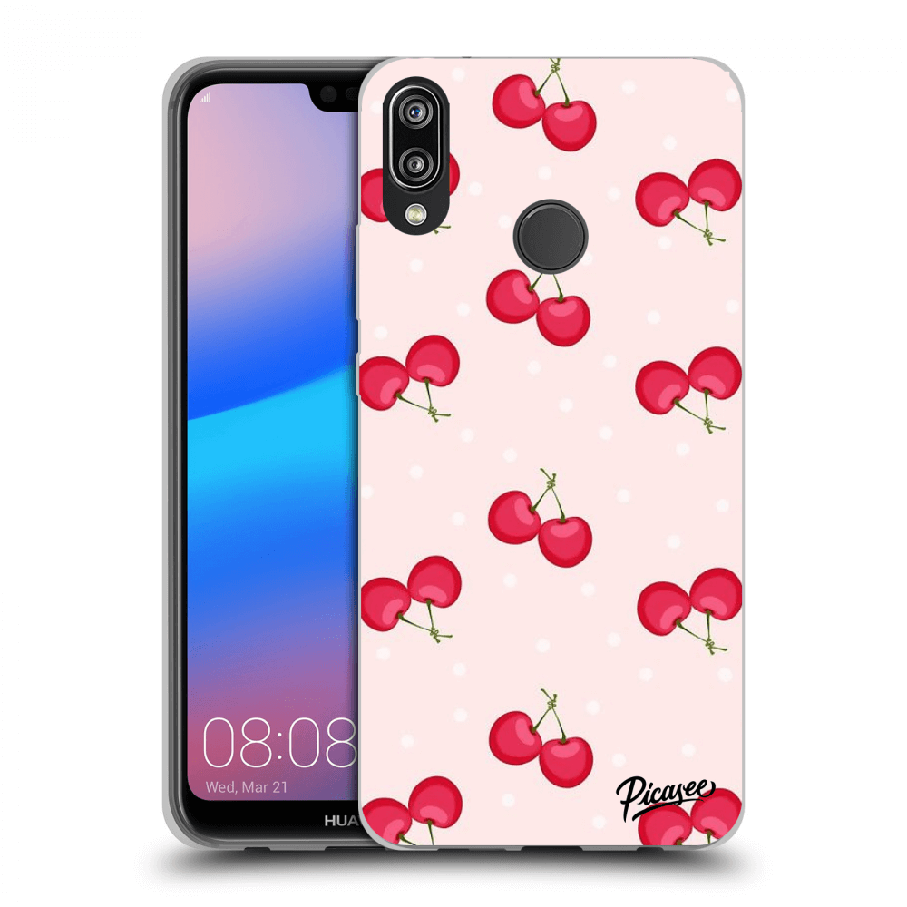 Picasee silikónový čierny obal pre Huawei P20 Lite - Cherries